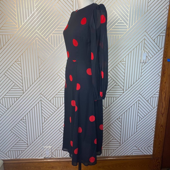 Reformation Luanne Dress Black Red Polka Dot - Picture 5 of 12